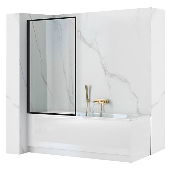 Parawan wannowy Rea Lagos Fix Stała 70 Czarny Black