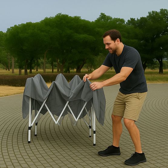 Pawilon ogrodowy 3x3 m automatycznie rozkładany + 4 ściany boczne MultiGarden