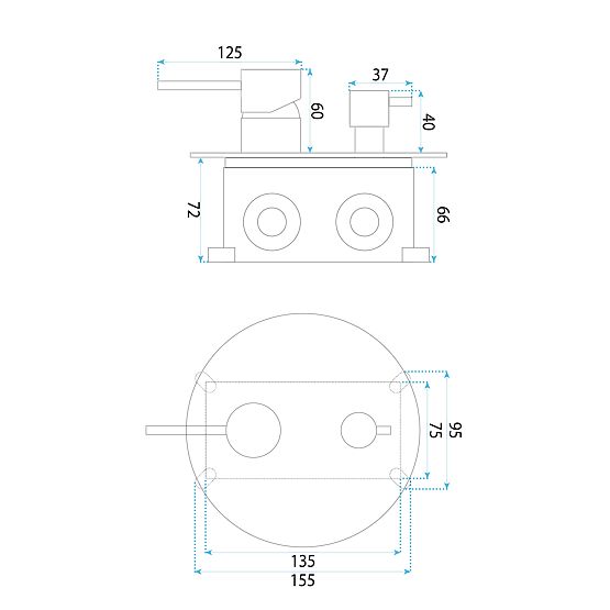 Podtynkowy zestaw prysznicowy Rea Lungo Diamond Chrom + BOX