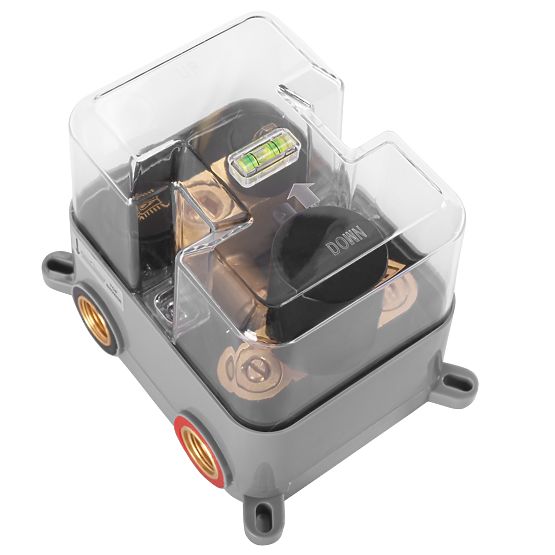 Podtynkowy zestaw prysznicowy z termostatem LUNGO Czarny + BOX