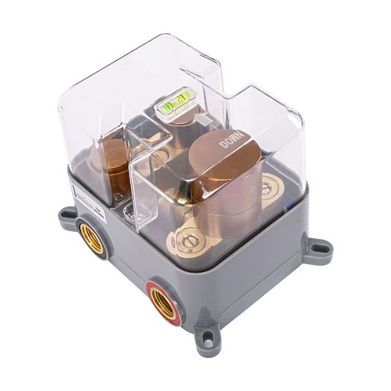 Podtynkowy zestaw prysznicowy z termostatem LUNGO Szczotkowana miedź + BOX