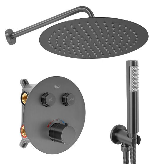 Podtynkowy zestaw prysznicowy z termostatem Rea Lungo Titan + BOX