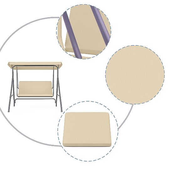 Poduszka na huśtawkę ogrodową 127x100 cm beżowa MultiGarden