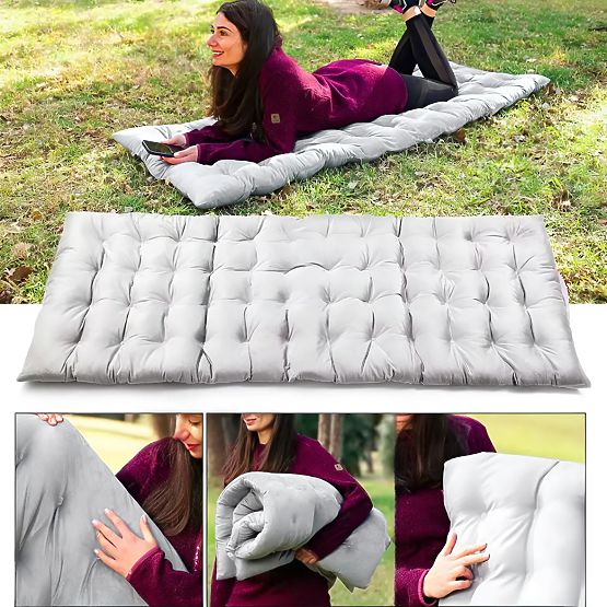 Poduszka na leżak ogrodowy szara 145 x 52 cm ModernHome