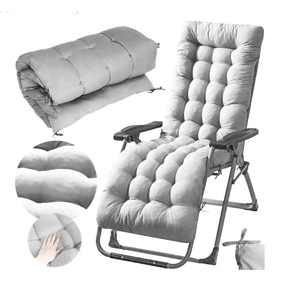 Poduszka na leżak ogrodowy szara 145 x 52 cm ModernHome