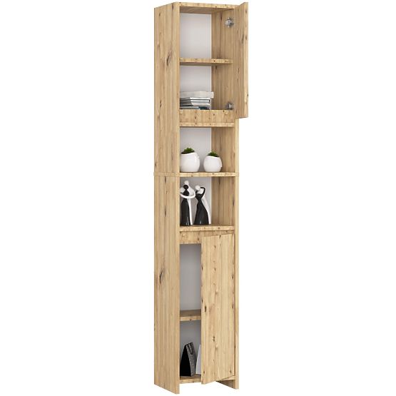 Półka łazienkowa Uni - Dąb Artisan - 2 drzwi 2 wnęki
