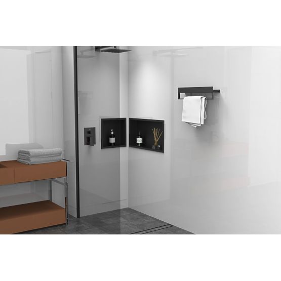 Półka łazienkowa wannowa SF01 45cm czarny mat