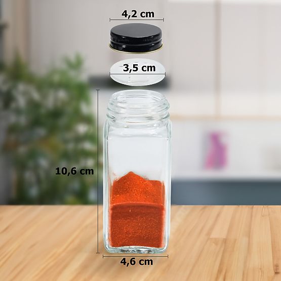 Półkowy stojak na przyprawy ENELDO 24 słoiczków + 72 naklejki