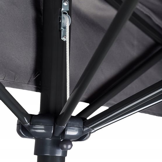 Półokrągły parasol na taras - szary