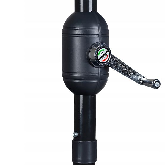 Półokrągły parasol na taras - szary