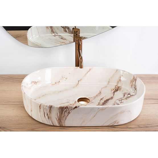 Ponadczasowa umywalka nablatowa Rea Nadia 60 Marrone