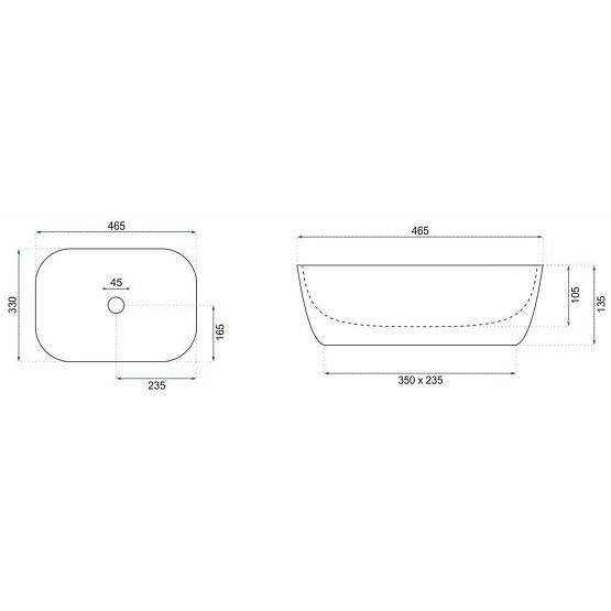Ponadczasowa umywalka Rea Belinda White GOLD BRUSH
