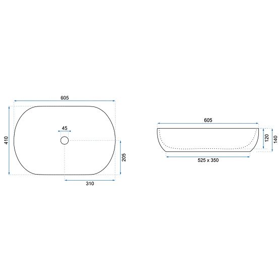 Ponadczasowa umywalka Rea CLEO 61 Gold Edge