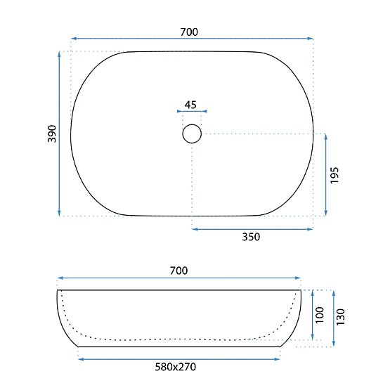 Ponadczasowa umywalka Rea Cleo 71 White