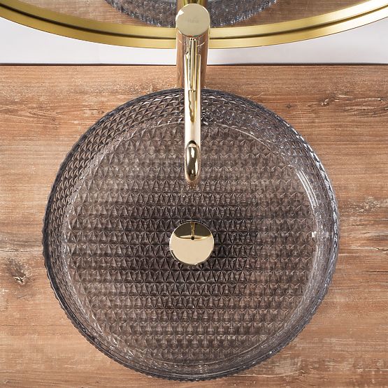 Ponadczasowa umywalka Rea Cristal Grey 39