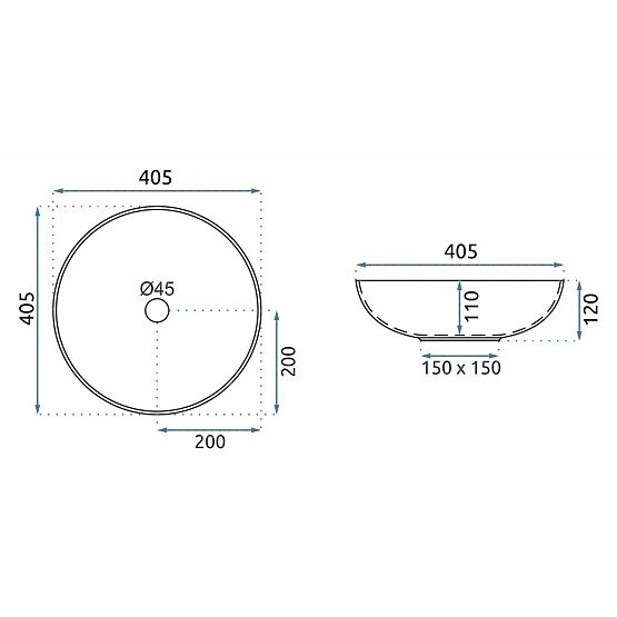 Ponadczasowa umywalka Rea Fibo czarna matowa