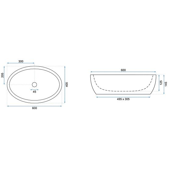 Ponadczasowa umywalka Rea Meryl Black / Gold