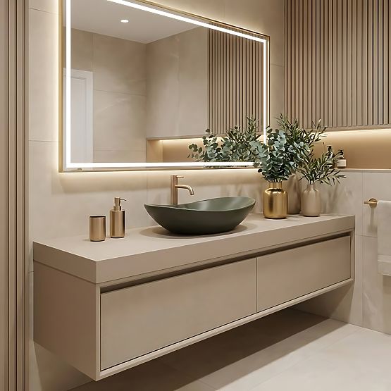 Ponadczasowa umywalka Rea Royal Olive Matt