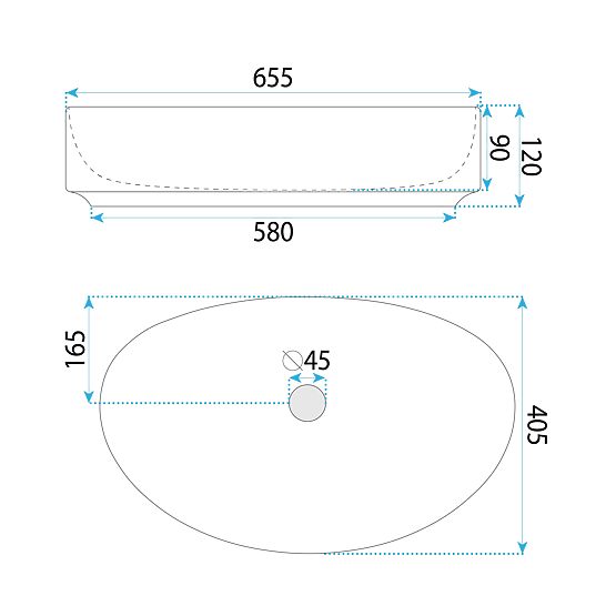Ponadczasowa umywalka Rea SABINA 65