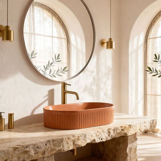 Ponadczasowa umywalka Rea Vanda Cinnamon Matt