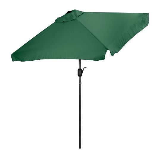 Prostokątny duży ogrodowy parasol uchylny z zieloną korbką 200 x 140 cm