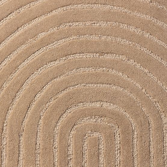 Prostokątny dywan Isla, łuki, tuftowany, wełniany, ciemny beż, Rozmiar dywanu: 190x290