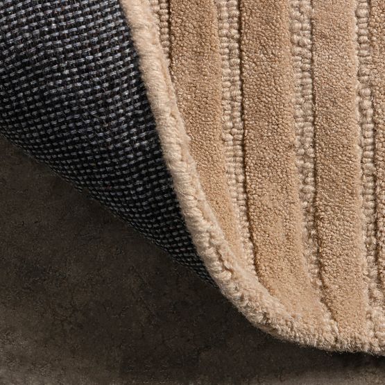 Prostokątny dywan Isla, łuki, tuftowany, wełniany, ciemny beż, Rozmiar dywanu: 190x290