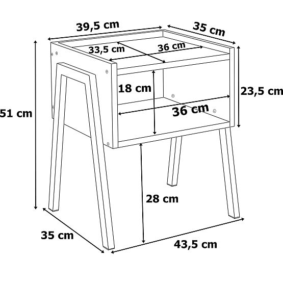 Przemysłowa szafka loftowa Skive Rustic dąb antyczny