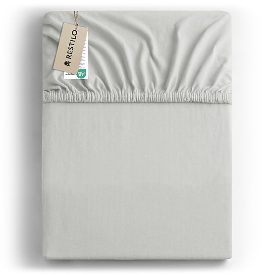 Prześcieradło AMBER kolor biały styl klasyczny materiał jersey 80-90x200 DecoKing