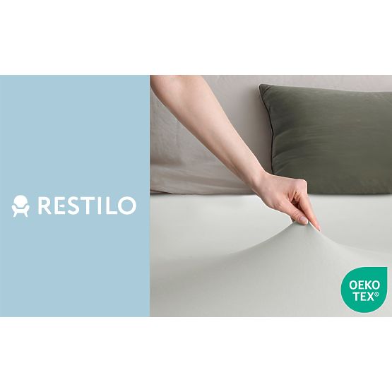 Prześcieradło AMBER kolor biały styl klasyczny materiał jersey 80-90x200 DecoKing