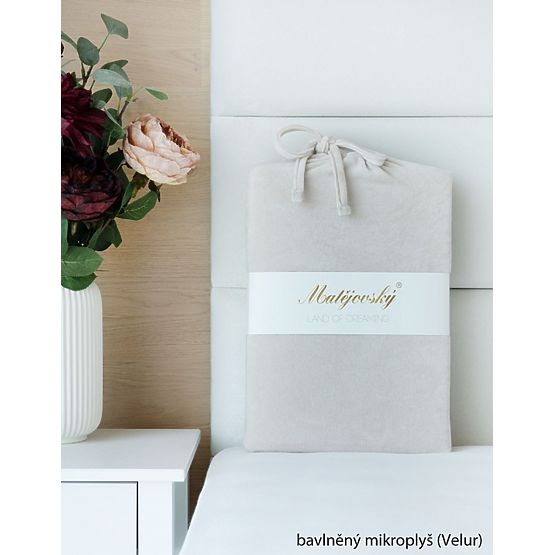 Prześcieradło z bawełnianego mikropolaru - 160-180x200 cm - naturalne