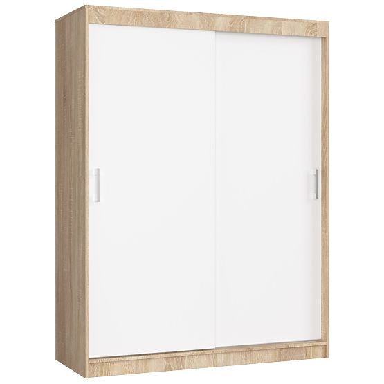 PRZESUWNA SZAFA 150 cm CLP MONO SONOMA/BIAŁA