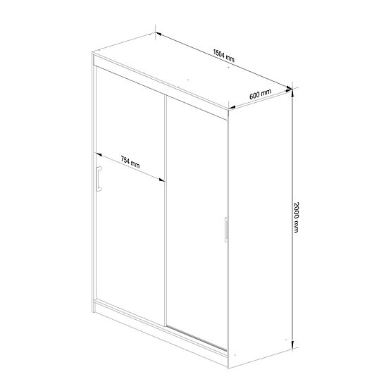 PRZESUWNA SZAFA 150cm CLP SONOMA