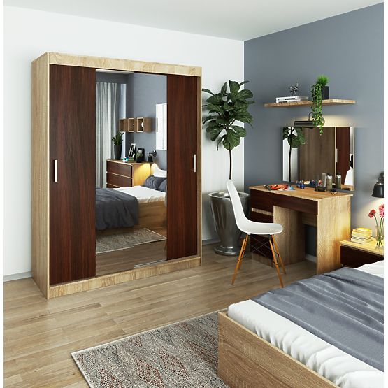 PRZESUWNA SZAFA 150cm CLP SONOMA / WENGE