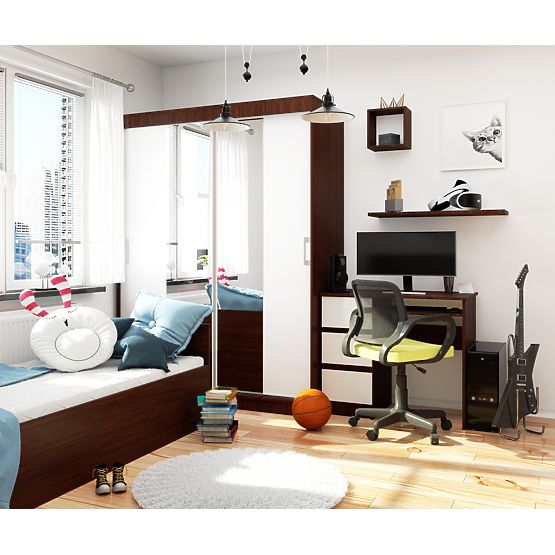 PRZESUWNA SZAFA 150cm CLP WENGE / BIAŁA