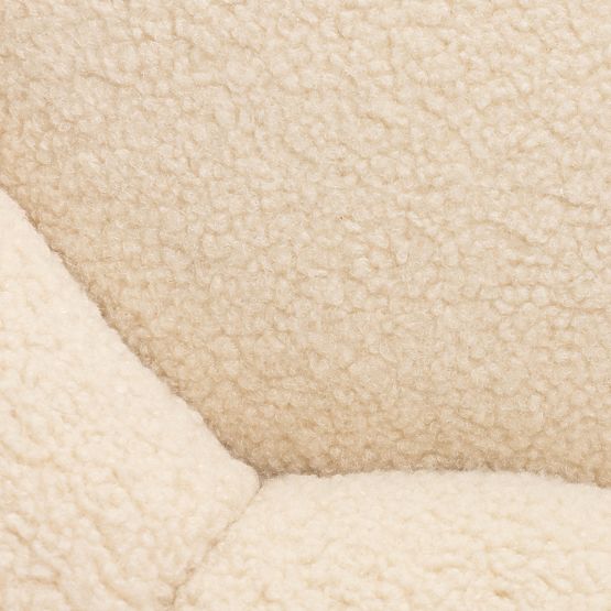 Pufa Perugia, beżowa, bouclé, zaokrąglone kształty