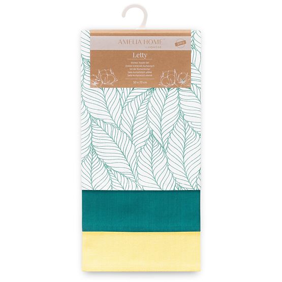 Ręcznik kuchenny LETTY kolor turkusowy motyw drukowany styl nowoczesny 50x70 ameliahome