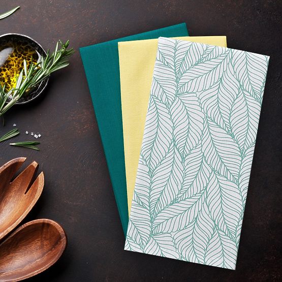 Ręcznik kuchenny LETTY kolor turkusowy motyw drukowany styl nowoczesny 50x70 ameliahome