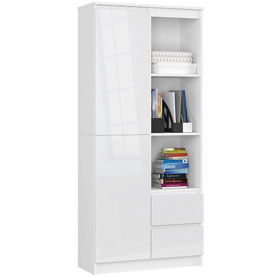 Regał biurowy R 80 cm CLP R11 PK BIAŁY / BIAŁY POŁYSK