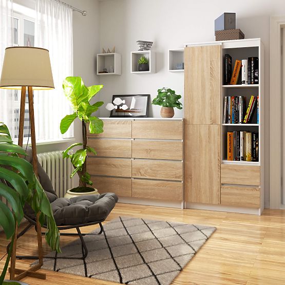 REGAŁ BIUROWY R 80 cm CLP R11 PK BIAŁY / SONOMA