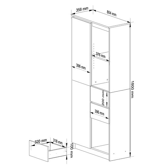 REGAŁ BIUROWY R 80 cm CLP R15 PK BIAŁY / BIAŁY POŁYSK