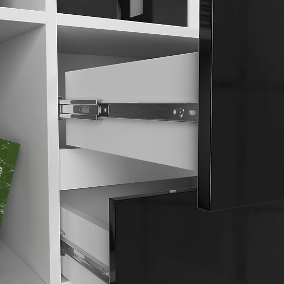 REGAŁ BIUROWY R 80 cm CLP R15 PK BIAŁY / CZARNY POŁYSK