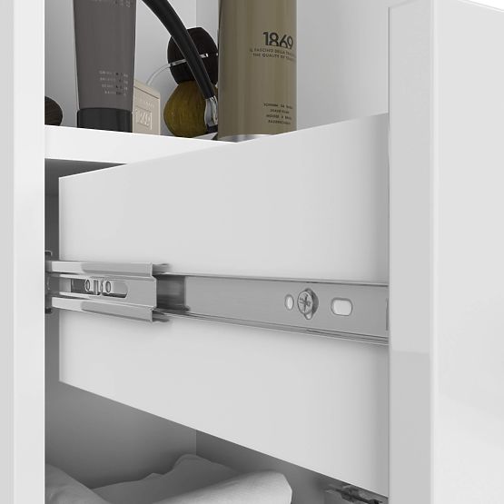 REGAŁ ŁAZIENKOWY FIN 2D 1SZ 1W PK BIAŁY / BIAŁY POŁYSK