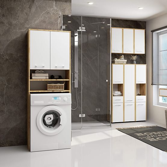 REGAŁ ŁAZIENKOWY FIN SŁUPEK 2D PRALKA ARTISAN - BIAŁY