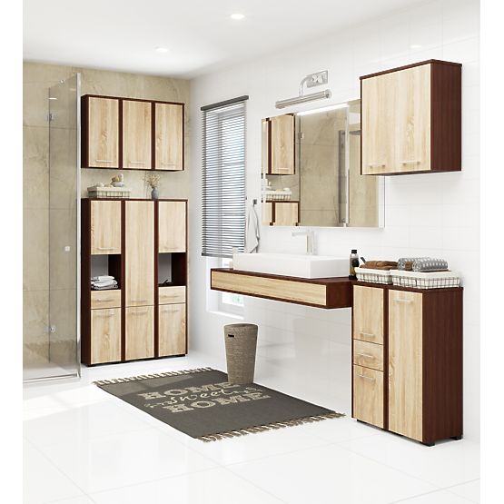 REGAŁ ŁAZIENKOWY FIN SŁUPEK 30 2D 140cm VENGE / SONOMA