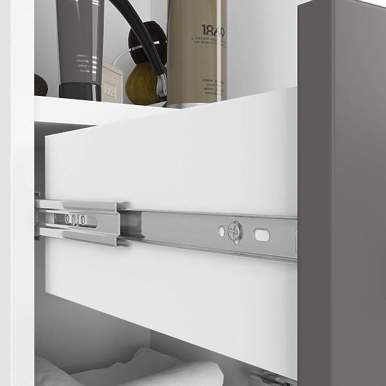 REGAŁ ŁAZIENKOWY FIN SŁUPEK 30 2D 1SZ 1W 140cm PK BIAŁY / SZARY