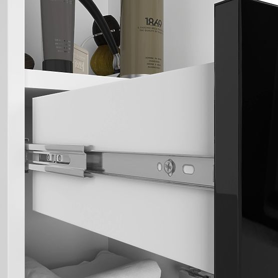 REGAŁ ŁAZIENKOWY FIN SŁUPEK 30 2D 1SZ 1W 140cm PK CZARNY POŁYSK