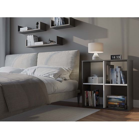 Regał Malax 2x2 ANTRACYT BIAŁY