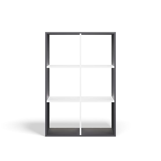 Regał Malax 2X3 ANTRACYT BIAŁY