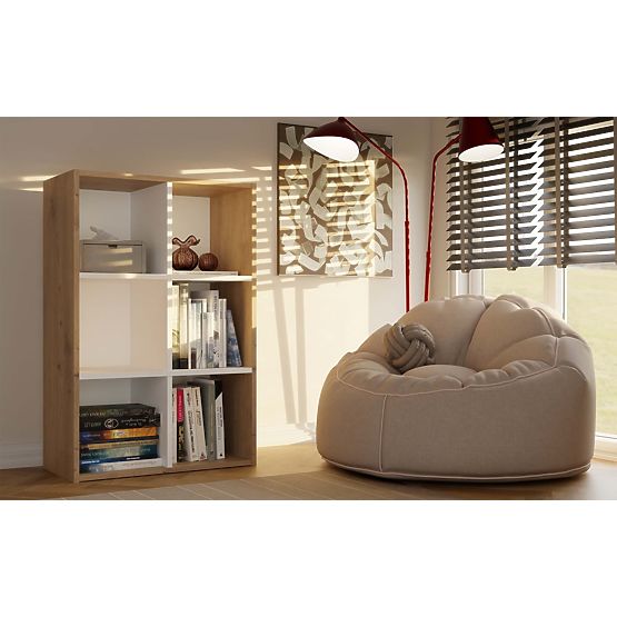 Regał Malax MINI 2X3 DĄB ARTISAN BIAŁY